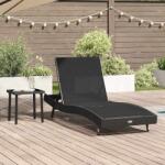 vidaXL Sezlong cu perna -persoana 2 pcs Negru 40 x 40 x 40.5 cm Rattan poli GartenMobel Dekor (42009980)