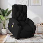 vidaXL Fotoliu electric de masaj rabatabil cu ridicare, negru, textil GartenMobel Dekor (3204748)