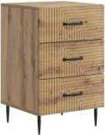 vidaXL Noptiera cu 3 sertare, stejar artizanal, 43 x 41 x 66, 5 cm (894794)