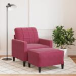 vidaXL Fotoliu canapea cu taburet, rosu vin, 60 cm, catifea GartenMobel Dekor (3278261) Canapea