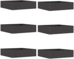 vidaXL Margine pentru gazon 6 pcs Negru 50 x 50 x 13 cm Otel GartenMobel Dekor (874717)