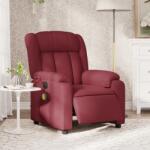 vidaXL Fotoliu electric de masaj rabatabil, rosu vin, textil GartenMobel Dekor (3205307)