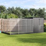 vidaXL Voliera de pasari cu extensie, argintiu, 497x303x216 cm, otel GartenMobel Dekor (3214263)