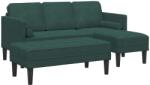 vidaXL Set de canapea cu perna 2 pcs Verde închis Poliester GartenMobel Dekor (3329266) Canapea
