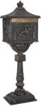 vidaXL Cutie postala cu suport cu usa Bronz 42, 5 x 29, 5 x 117 cm GartenMobel Dekor (42023495)