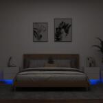 vidaXL Noptiere montate pe perete cu lumini LED, 2 buc. , alb GartenMobel Dekor (836813)