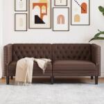 vidaXL Canapea Chesterfield cu 2 locuri, maro, piele ecologica GartenMobel Dekor (372661) Canapea