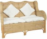 vidaXL Canapea cu 2 locuri, ratan natural si in GartenMobel Dekor (325466) Canapea