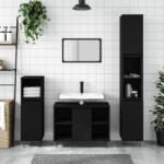 vidaXL Dulap pentru baie, negru, 80x33x60 cm, lemn compozit GartenMobel Dekor (831629)