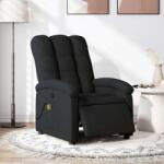 vidaXL Fotoliu electric de masaj rabatabil, negru, textil GartenMobel Dekor (3204082)