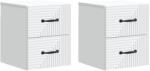 vidaXL Set 2 noptiere suspendate albe, 2 sertare, 34, 5 x 33 x 40 cm (898636)