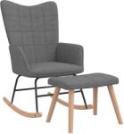 vidaXL Scaun balansoar cu taburet, gri închis, textil GartenMobel Dekor (328019) Balansoar