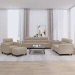 vidaXL Set de canapele cu perne, 4 piese, gri taupe, microfibra GartenMobel Dekor (3202296) Canapea