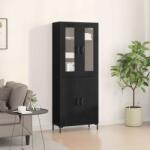 vidaXL Bufet 2 pcs Stejar negru 69, 5 x 34 x 180 cm Lemn compozit GartenMobel Dekor (3334351) Comoda