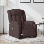 vidaXL Fotoliu electric de masaj rabatabil, maro închis, textil GartenMobel Dekor (3205309)