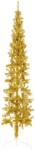 vidaXL Jumatate brad de Craciun subtire cu suport, auriu, 240 cm GartenMobel Dekor (344593)