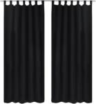 vidaXL Draperii micro-satin cu bride, 2 buc, 140 x 225 cm, negru GartenMobel Dekor (130354)