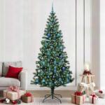 vidaXL Pom de Craciun artificial pre-iluminat cu 300 LED Verde 240 cm GartenMobel Dekor (3396795)