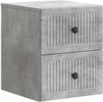 vidaXL Noptiera suspendata gri beton cu 2 sertare, 33 x 34, 5 x 40 cm (897961)