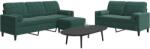 vidaXL Set canapele cu perne/rulouri, 3 piese, verde închis, catifea GartenMobel Dekor (3278423) Canapea