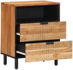vidaXL Noptiera maro 50x33x62 cm din lemn masiv de acacia, cu 2 sertare (4017766)