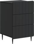 vidaXL Noptiera neagra cu 3 sertare din lemn prelucrat, 43x41x68 cm, moderna (894326)