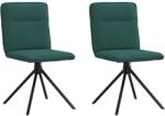 vidaXL Scaune de bucatarie, 2 buc. , verde închis, material textil GartenMobel Dekor (4101237)