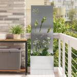 vidaXL Ghiveci de Gradina cu Panou Decorativ Argintiu 50 x 140 cm GartenMobel Dekor (876431)