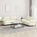 vidaXL Set de canapele cu perne, 2 piese, crem, catifea GartenMobel Dekor (3202218) Canapea