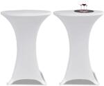 vidaXL Husa de masa cu picior Ø80 cm, 2 buc. , alb, elastic GartenMobel Dekor (241203)