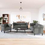 vidaXL Canapea pentru living 3 pcs Gri închis 201, 5 x 74, 5 x 74, 5 cm GartenMobel Dekor (3385859) Canapea