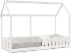 vidaXL Cadru pat tip casa pentru copii alb 80x200 cm lemn masiv de pin GartenMobel Dekor (850690)