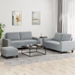 vidaXL Set de canapele, 3 piese, gri deschis, textil GartenMobel Dekor (3201890) Canapea