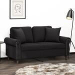 vidaXL Canapea cu 2 locuri cu pernute, negru, 120 cm, catifea GartenMobel Dekor (3200940) Canapea