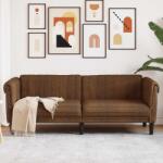 vidaXL Canapea cu 3 locuri, maro, piele întoarsa ecologica GartenMobel Dekor (372594) Canapea