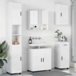 vidaXL Set de mobilier pentru baie cu sertar cu usa 5 pcs Alb lucios GartenMobel Dekor (3392997)