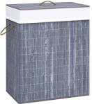 vidaXL Cos de rufe din bambus cu o sectiune, gri, 83 L GartenMobel Dekor (320756)