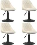 vidaXL Scaune de masa pivotante, 4 buc. , crem, catifea GartenMobel Dekor (3088790)