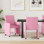 vidaXL Scaune de dining cu roti 2 pcs Roz 57 x 66 x 94 cm tesatura GartenMobel Dekor (42017816)