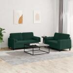 vidaXL Set canapea cu perne, 2 piese, verde închis, catifea GartenMobel Dekor (3201996) Canapea