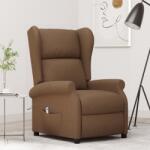 vidaXL Fotoliu rabatabil electric cu spatar aripi, maro, textil GartenMobel Dekor (3098323)
