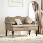 vidaXL Banca Chesterfield cu perna Cappuccino 120.5 x 65 x 75 cm GartenMobel Dekor (42019283)