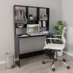 vidaXL Birou cu rafturi, negru extralucios, 110x45x157 cm, PAL GartenMobel Dekor (800394)