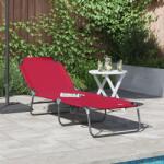 vidaXL Sezlong pliabil portabil rosu din tesatura Oxford 600D GartenMobel Dekor (42003142)