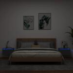 vidaXL Noptiere montate pe perete cu lumini LED, 2 buc. , negru GartenMobel Dekor (836829)
