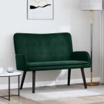 vidaXL Canapea cu doua locuri Verde închis 115 x 61 x 87 cm Catifea GartenMobel Dekor (42028915) Canapea