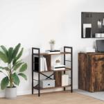 vidaXL Raft pentru carti Stejar fumuriu 75 x 30 x 91 cm Lemn compozit GartenMobel Dekor (883972) Biblioteca