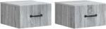 vidaXL Set 2 noptiere suspendate gri sonoma cu sertar, 34, 5 x 33 x 20 cm (898948)