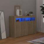 vidaXL Servanta cu lumini LED, stejar Sonoma, 115, 5x30x75 cm GartenMobel Dekor (804340) Comoda