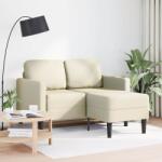 vidaXL Canapea cu 2 locuri cu sezlong în forma de L crem 125 cm GartenMobel Dekor (4107084) Canapea
